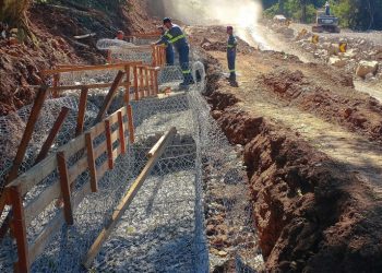 EGR inicia construção do muro de gabião na ERS-129