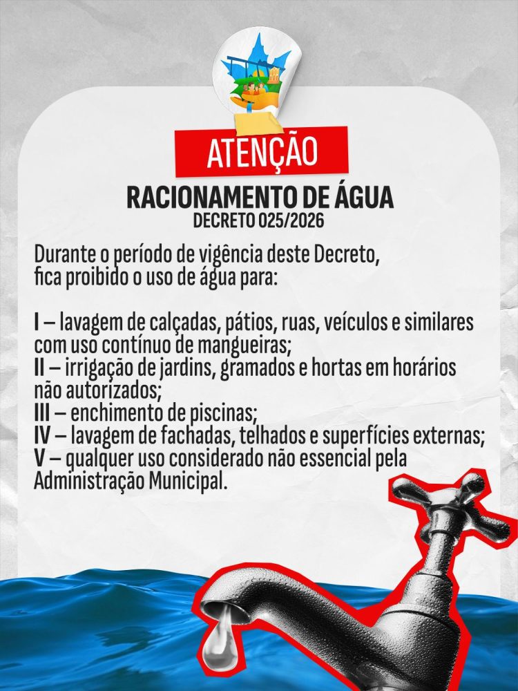 Estiagem leva Vespasiano Corrêa a restringir uso de água e proibir atividades não essenciais